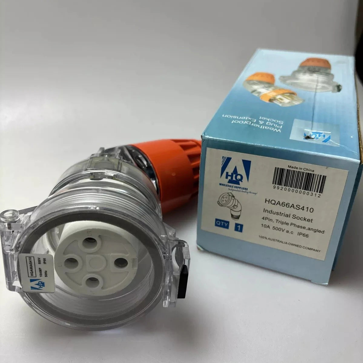 HQ 32 AMP 3 PHASE 4 Pin PLUG 10A FEMALE ANGLE IP66 WEATHERPROOF SAA HQ 32 AMP 3 PHASE 4 Pin PLUG 10A FEMALE ANGLE IP66 WEATHERPROOF SAA